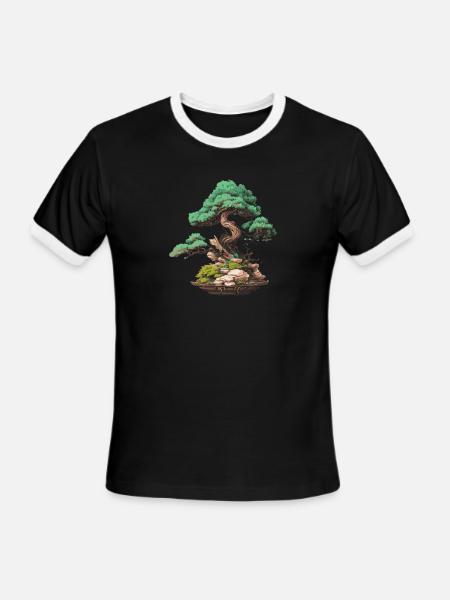 bonsai Japanese Art - Men's Ringer T-Shirt - black/white
