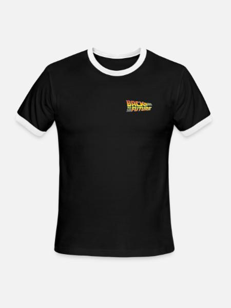 Back To The Future Logo - Men's Ringer T-Shirt - black/white