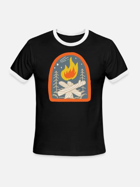 Bonfire - Men's Ringer T-Shirt - black/white