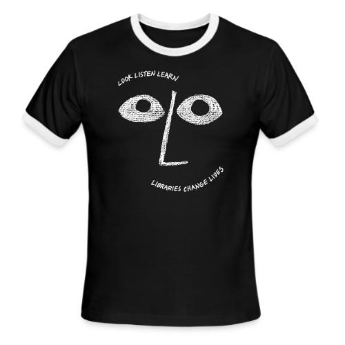 Vintage ALA: Libraries Change Lives Face - Men's Ringer T-Shirt