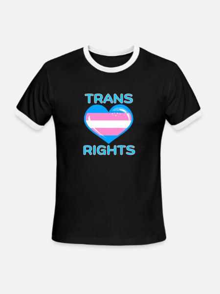 TRANS RIGHTS - Men's Ringer T-Shirt - black/white
