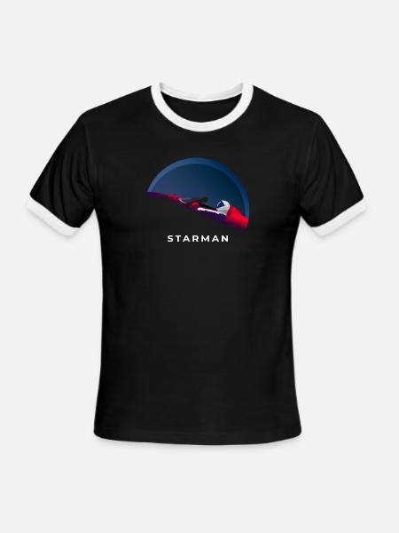 SpaceX Tesla Starman - Men's Ringer T-Shirt - black/white