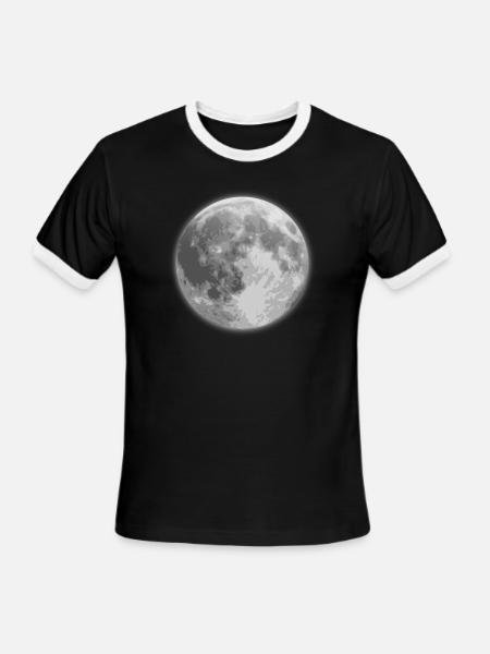 Lune - T-shirt à bandes contrastées pour hommes   - noir/blanc