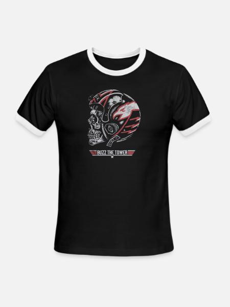 Buzz The Tower Skull - Men's Ringer T-Shirt - black/white