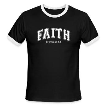 Faith - Men's Ringer T-Shirt - black/white - Front - Jackson (183cm)