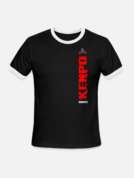 vertical kenpo red - Men's Ringer T-Shirt - black/white