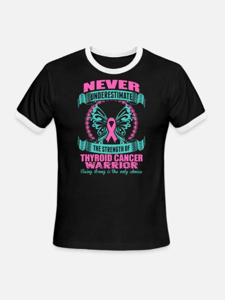 Thyroid Cancer Warrior - Men's Ringer T-Shirt - black/white