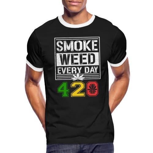 Hysterical 420 Everyday Smoker Weed Marijuana - Men's Ringer T-Shirt