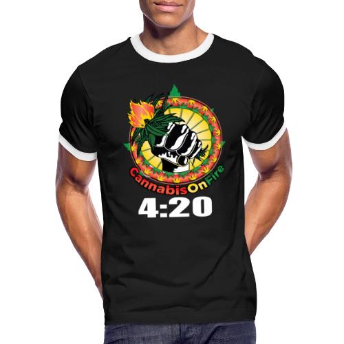 Wacky 420 Keep It Lit Time Weed Marijuana Design - Men's Ringer T-Shirt