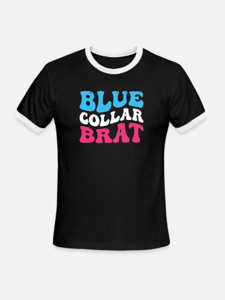 Blue Collar Brat - Men's Ringer T-Shirt - black/white