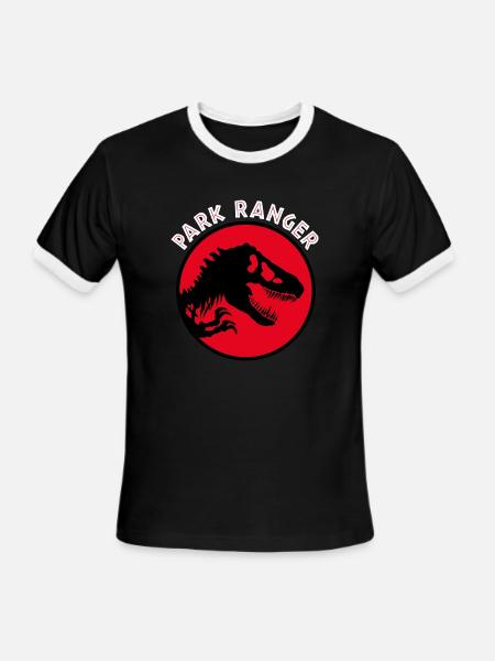 Jurassic Park Park Ranger - Men's Ringer T-Shirt - black/white