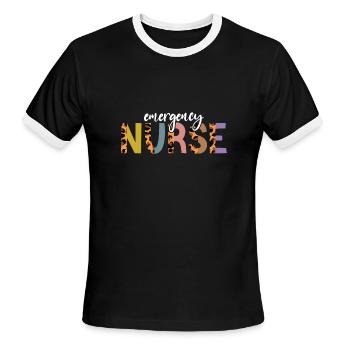 Emergency Nurse - Men's Ringer T-Shirt - black/white - Front - Jackson (183cm)