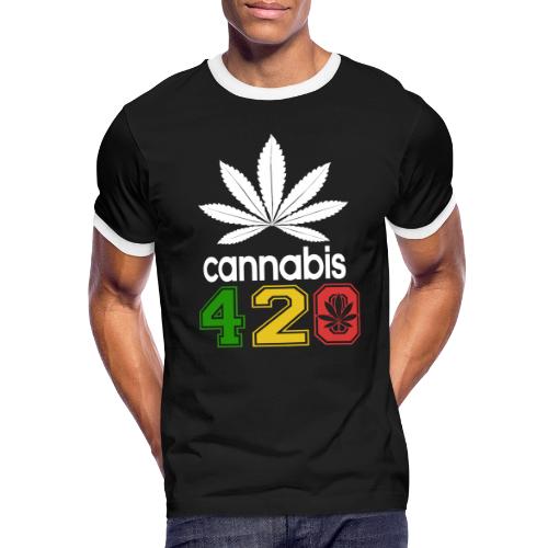 Humorous 420 Authentic Herb Weed Marijuana Design - Men's Ringer T-Shirt