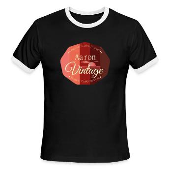 Aaron First Name Vintage Design - Men's Ringer T-Shirt - black/white - Front - Jackson (183cm)