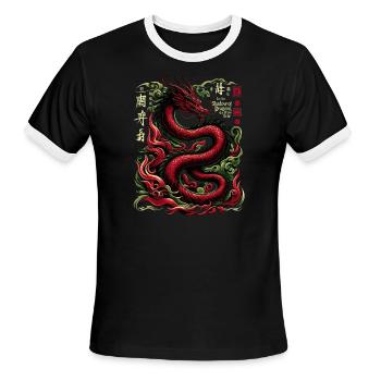 Imperial Dragon: Mythic Majesty - Men's Ringer T-Shirt - black/white - Front - Jackson (183cm)