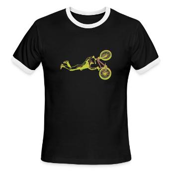 Mountain Bike Downhill MTB Gift - Men's Ringer T-Shirt - black/white - Front - Jackson (183cm)