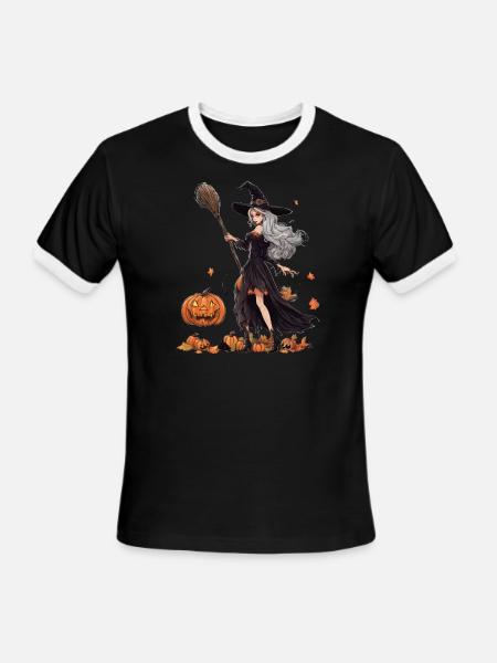Malevolent Midnight Witch - Men's Ringer T-Shirt - black/white