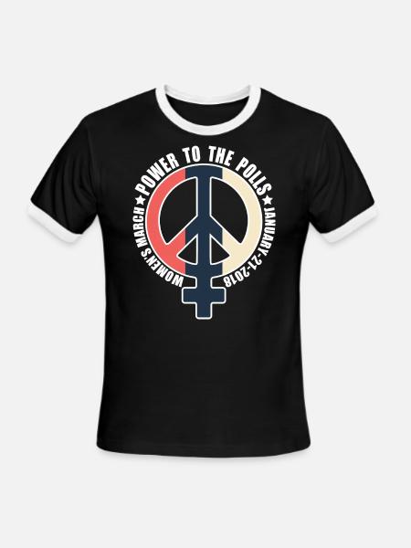 women s march black shirt - Men's Ringer T-Shirt - black/white