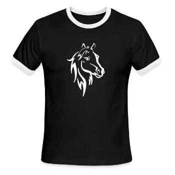 horse lover - Men's Ringer T-Shirt - black/white - Front - Jackson (183cm)