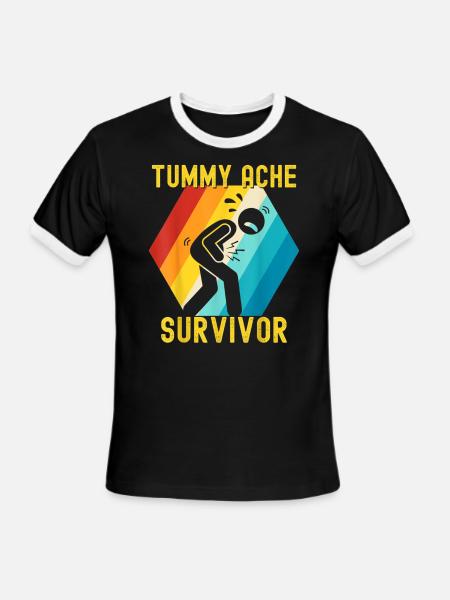 Tummy Ache Survivor - Men's Ringer T-Shirt - black/white