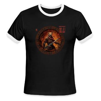 Boardgame Shirt, Game Angry Fossa Renegade - Men's Ringer T-Shirt - black/white - Front - Jackson (183cm)