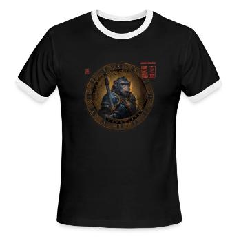 Boardgame Shirt, Game Angry Monkey Guard - Men's Ringer T-Shirt - black/white - Front - Jackson (183cm)