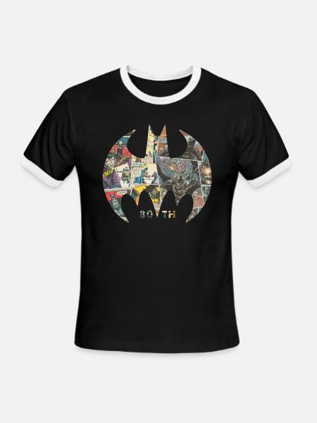 Batman 80 Years Comic - Men's Ringer T-Shirt - black/white