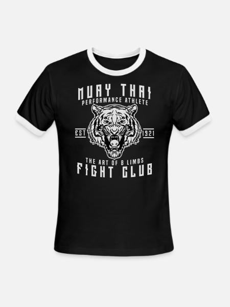Muay Thai kickboxing - Men's Ringer T-Shirt - black/white