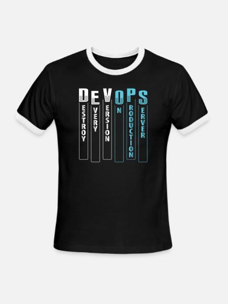 Devops Engineer Sys admin and developer - Men's Ringer T-Shirt - black/white