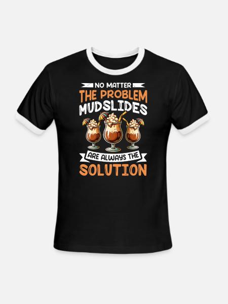 Mudslide Cocktail - Men's Ringer T-Shirt - black/white