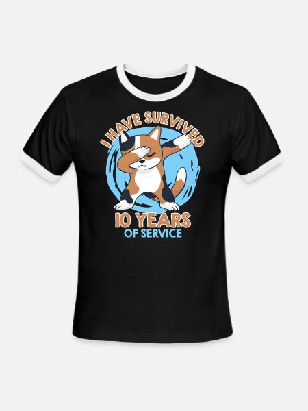 Anniversary Have Survived 10 Years of Service - Men's Ringer T-Shirt - black/white