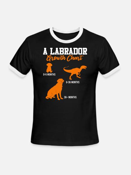 Labrador Lover Labrador GROTH CHART Labrador - Men's Ringer T-Shirt - black/white