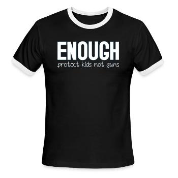 Enough Protect Kids not Guns - Men's Ringer T-Shirt - black/white - Front - Jackson (183cm)