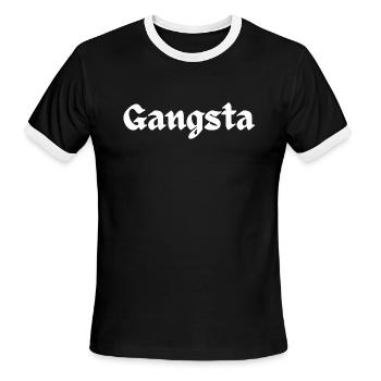 Style Gangsta Compton - T-shirt à bandes contrastées pour hommes   - noir/blanc - Devant - Jackson (183cm)