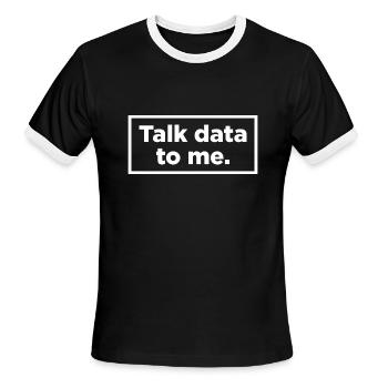 Talk Data To Me - Men's Ringer T-Shirt - black/white - Front - Jackson (183cm)
