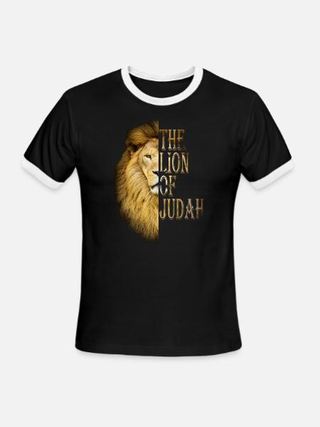 Lion of judah - Men's Ringer T-Shirt - black/white