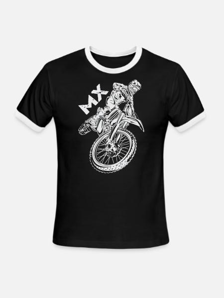 Motocross MX Rider - Men's Ringer T-Shirt - black/white