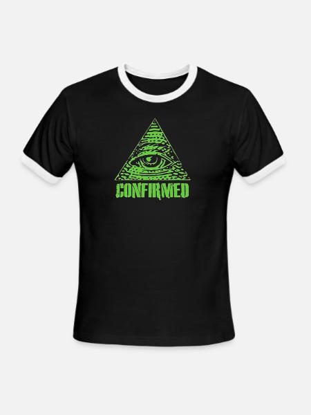 Illuminati Confirmed Funny Truth Internet Dank Meme Shirt - Men's Ringer T-Shirt - black/white