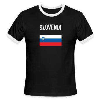 Slovenia - Men's Ringer T-Shirt - black/white - Front - Jackson (183cm)