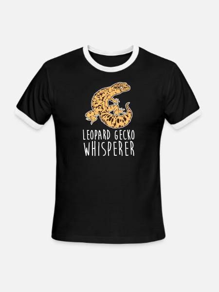 LEOPARD GECKO WHISPERER - Men's Ringer T-Shirt - black/white