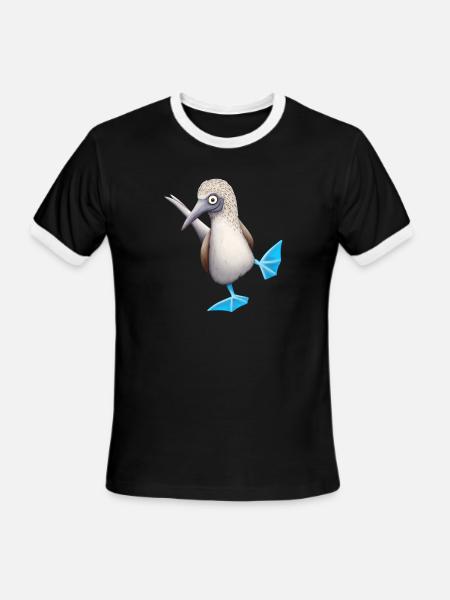 Funny Dancing Blue-Footed Booby Cool Sea Bird Gift - Men's Ringer T-Shirt - black/white