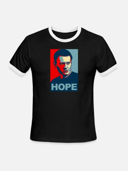 Alexei Navalny Hope Russia - Men's Ringer T-Shirt - black/white