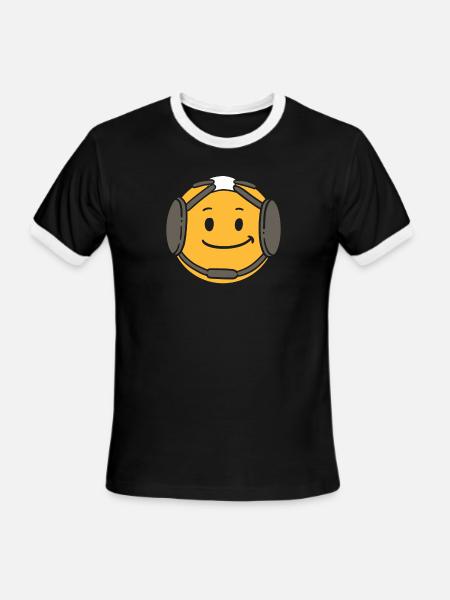 WRESTLING: Wrestling Headgear - Men's Ringer T-Shirt - black/white