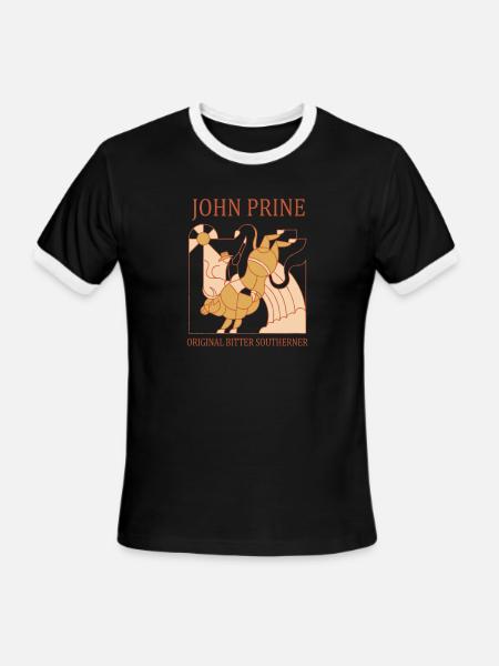 John Prine - Men's Ringer T-Shirt - black/white