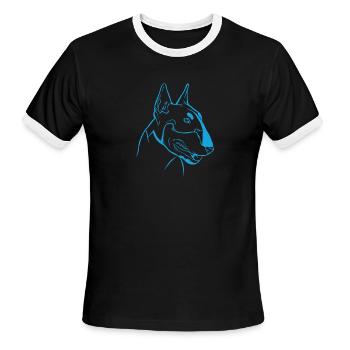 Dog Bull Terrier - Men's Ringer T-Shirt - black/white - Front - Jackson (183cm)