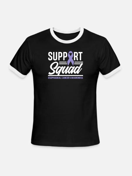 Support Squad Esophageal Cancer Awareness - Men's Ringer T-Shirt - black/white