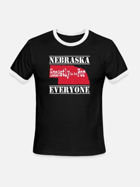 Nebraska Honestly Its Not For Everyone - Men's Ringer T-Shirt - black/white