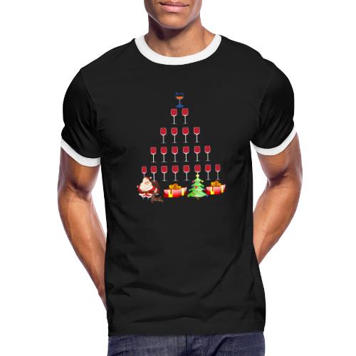 Wine glass decor Christmas Tree Xmas Ornament tee - Men's Ringer T-Shirt