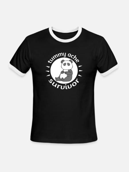 Tummy Ache Survivor - Men's Ringer T-Shirt - black/white