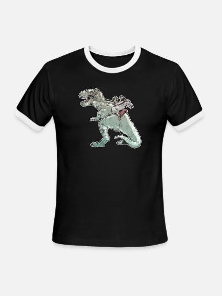 j3ss riding - Men's Ringer T-Shirt - black/white